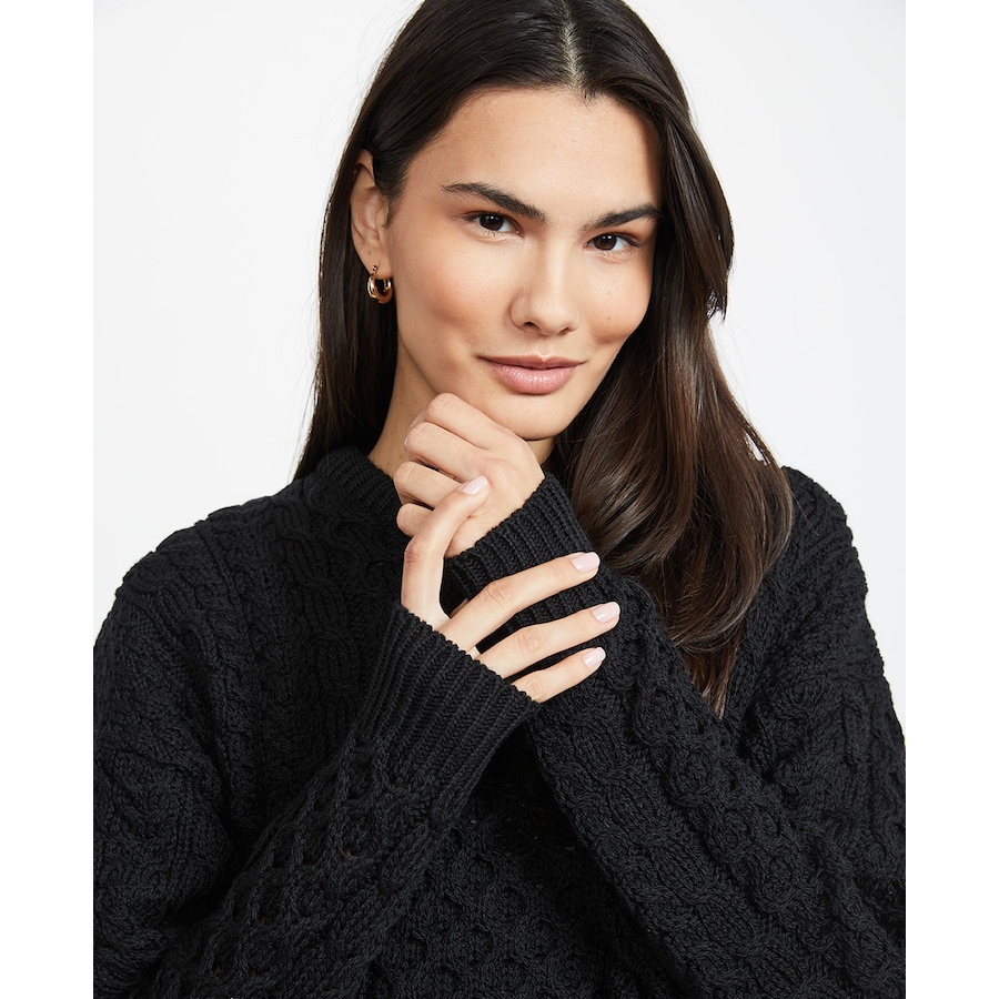 Image 240412_BLK.jpg, Product 240-412 / Price $69.33, Aran Woollen Mills Unisex Classic Aran Sweater from Aran Woollen Mills on TSC.ca's Fashion department