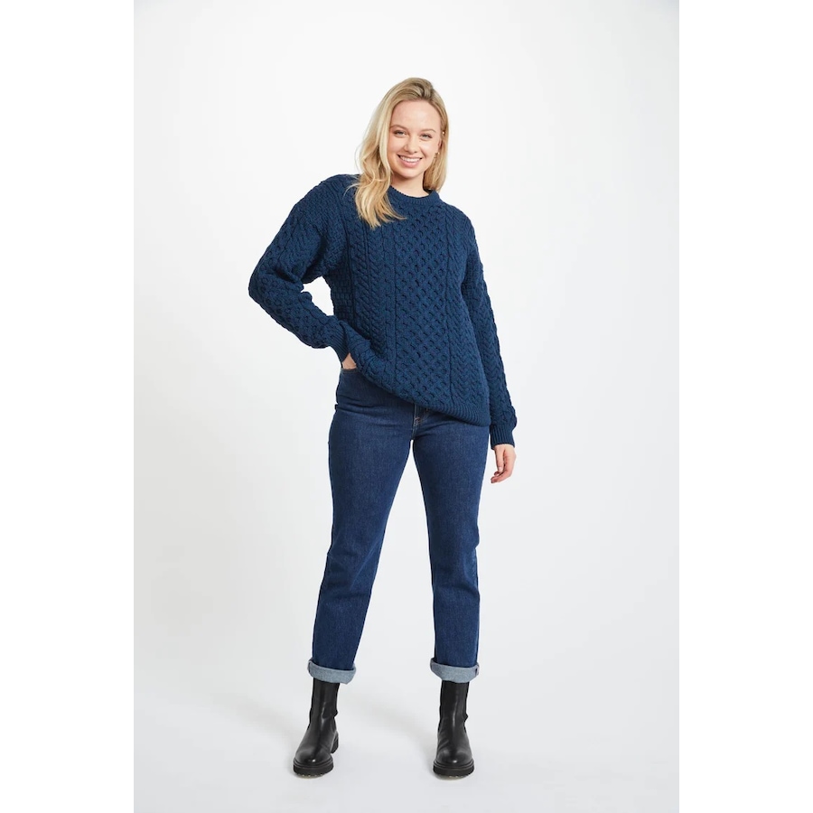 Image 240412_BLU.jpg, Product 240-412 / Price $69.33, Aran Woollen Mills Unisex Classic Aran Sweater from Aran Woollen Mills on TSC.ca's Fashion department