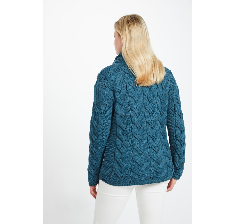 Image 240421_ALTMORE21.jpg, Product 240-421 / Price $200.00, Aran Woollen Mills Supersoft Merino Chunky Cable Oversized Cowl Neck Sweater from Aran Woollen Mills on TSC.ca's Clothing & Shoes department