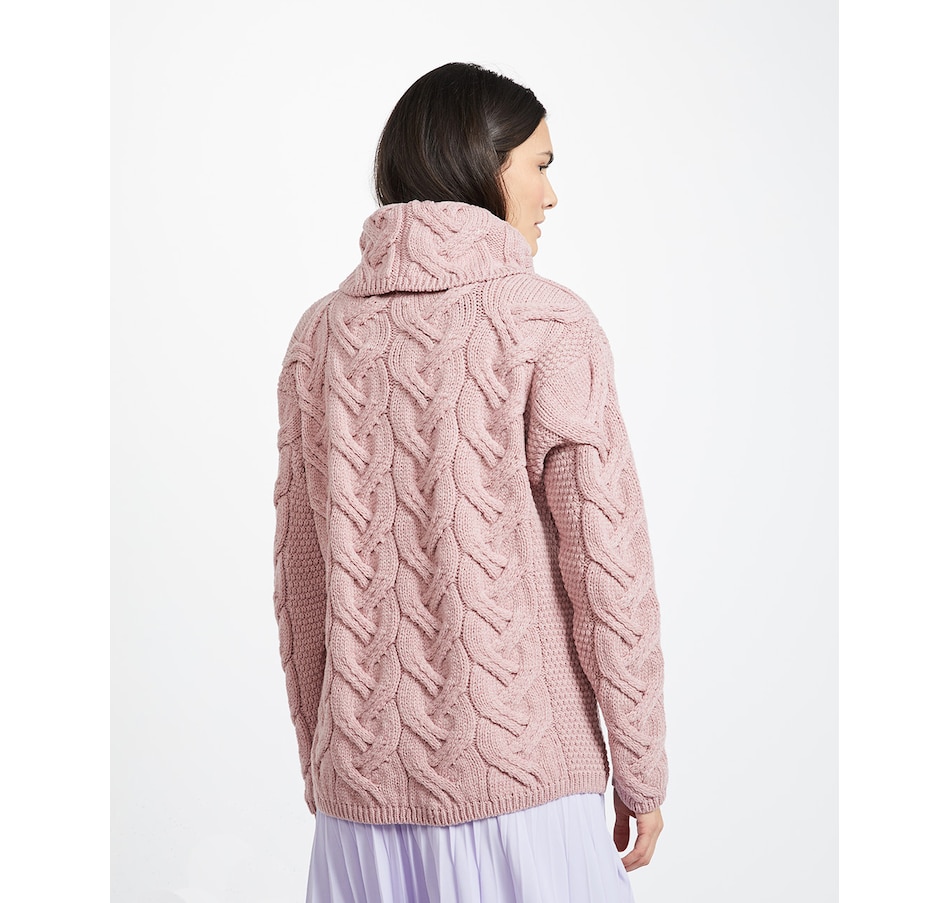 Image 240421_ALTMORE23.jpg, Product 240-421 / Price $200.00, Aran Woollen Mills Supersoft Merino Chunky Cable Oversized Cowl Neck Sweater from Aran Woollen Mills on TSC.ca's Clothing & Shoes department