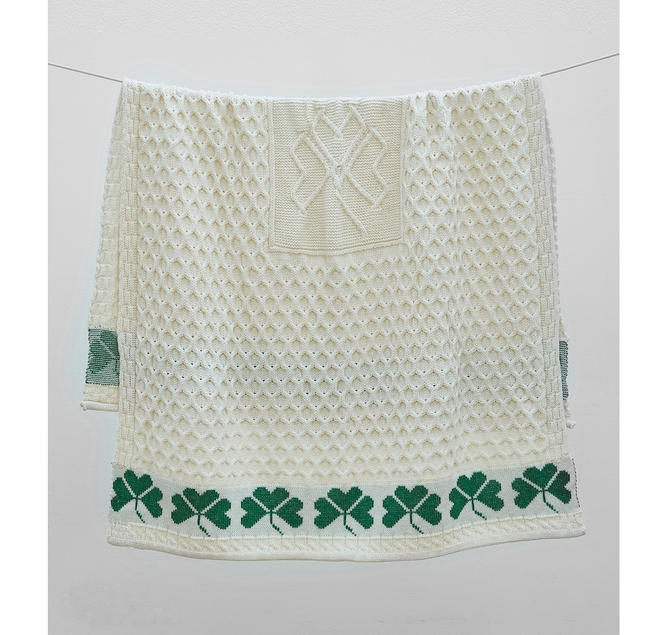 Image 240437_CRGN.jpg, Product 240-437 / Price $124.99, Aran Woollen Mills 100% Merino Shamrock Throw from Aran Woollen Mills on TSC.ca's Fashion department