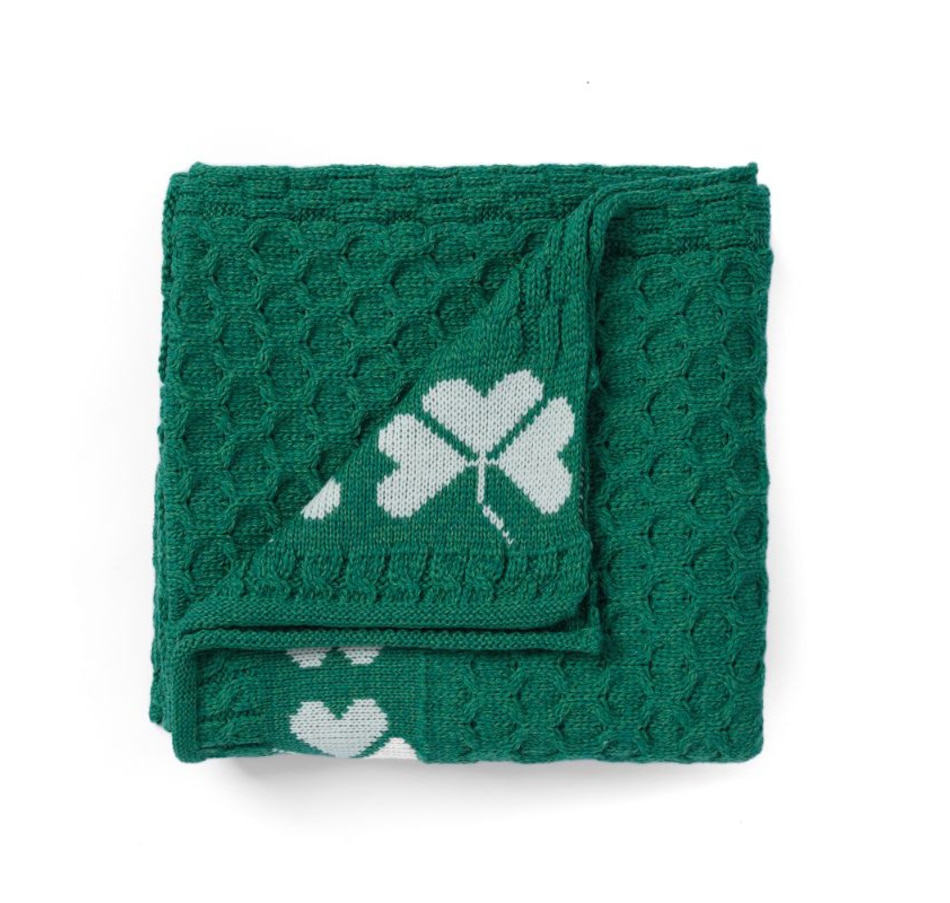 Image 240437_GRCRM.jpg, Product 240-437 / Price $124.99, Aran Woollen Mills 100% Merino Shamrock Throw from Aran Woollen Mills on TSC.ca's Fashion department