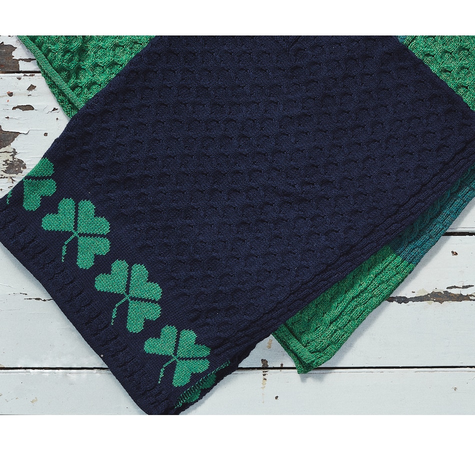 Image 240437_NVG.jpg, Product 240-437 / Price $124.99, Aran Woollen Mills 100% Merino Shamrock Throw from Aran Woollen Mills on TSC.ca's Fashion department