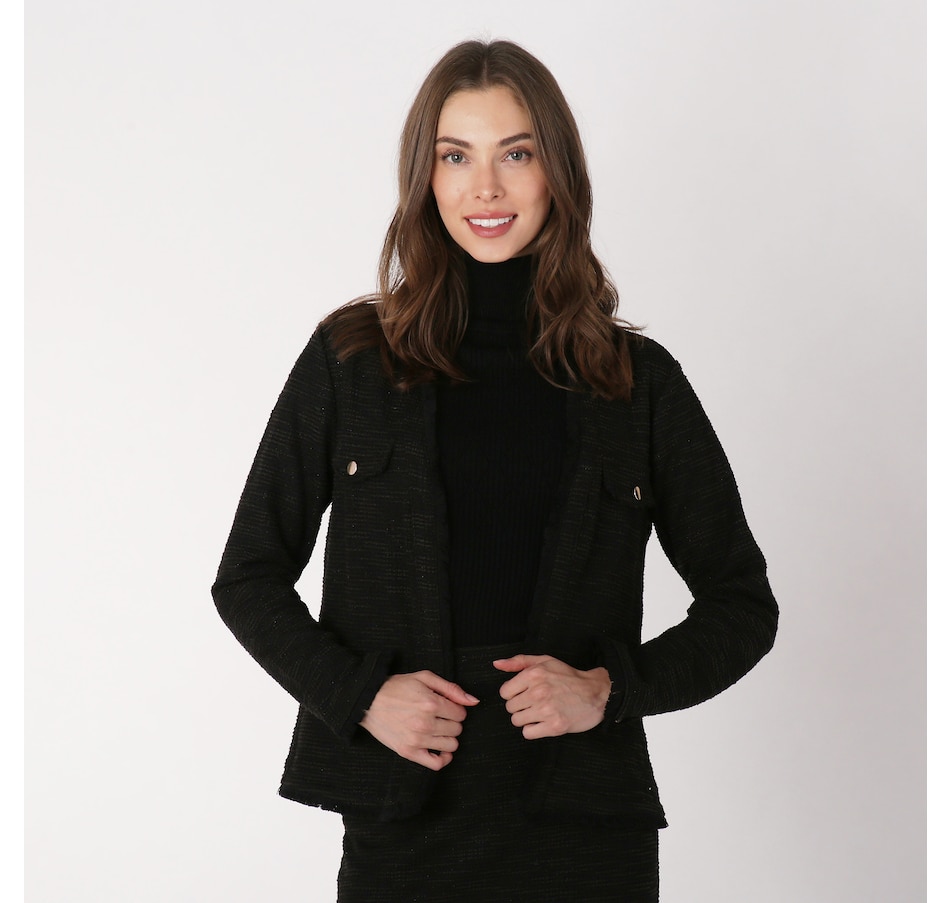 Clothing & Shoes - Jackets & Coats - Blazers - Isaac Mizrahi Stretch Boucle  Jacket - Online Shopping for Canadians
