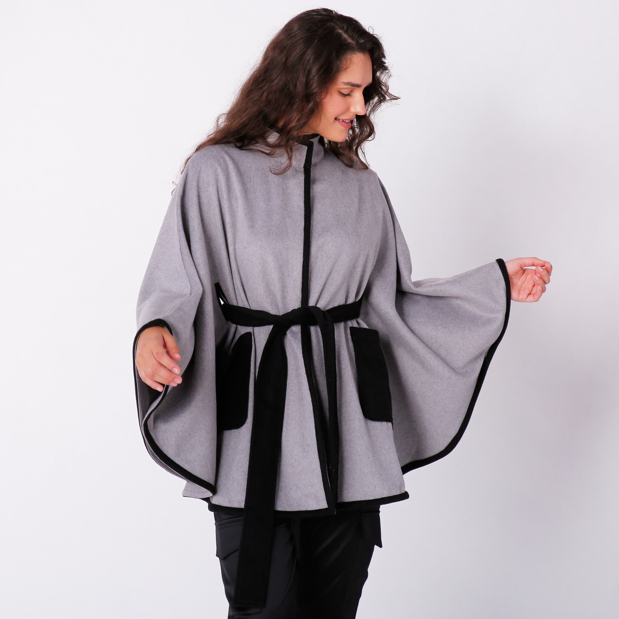 Isaac Mizrahi Belted Poncho Cape