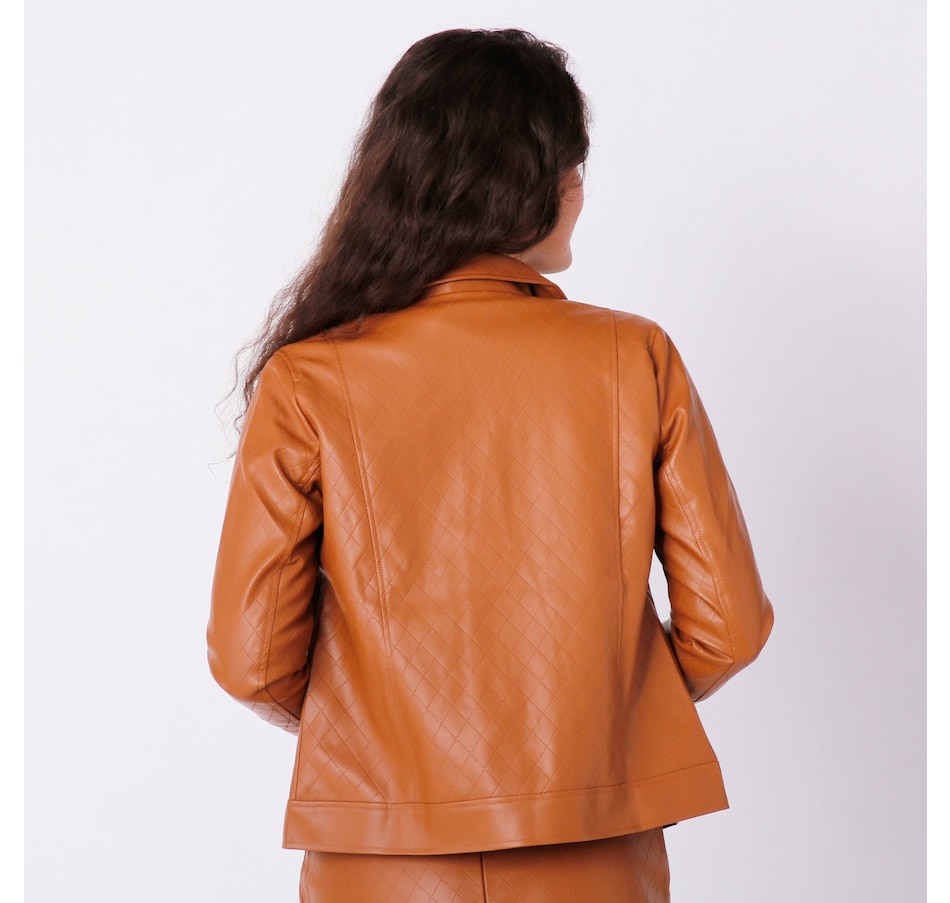 Clothing & Shoes - Jackets & Coats - Leather & Moto - Isaac Mizrahi Quilted  Faux Leather Jacket - Online Shopping for Canadians