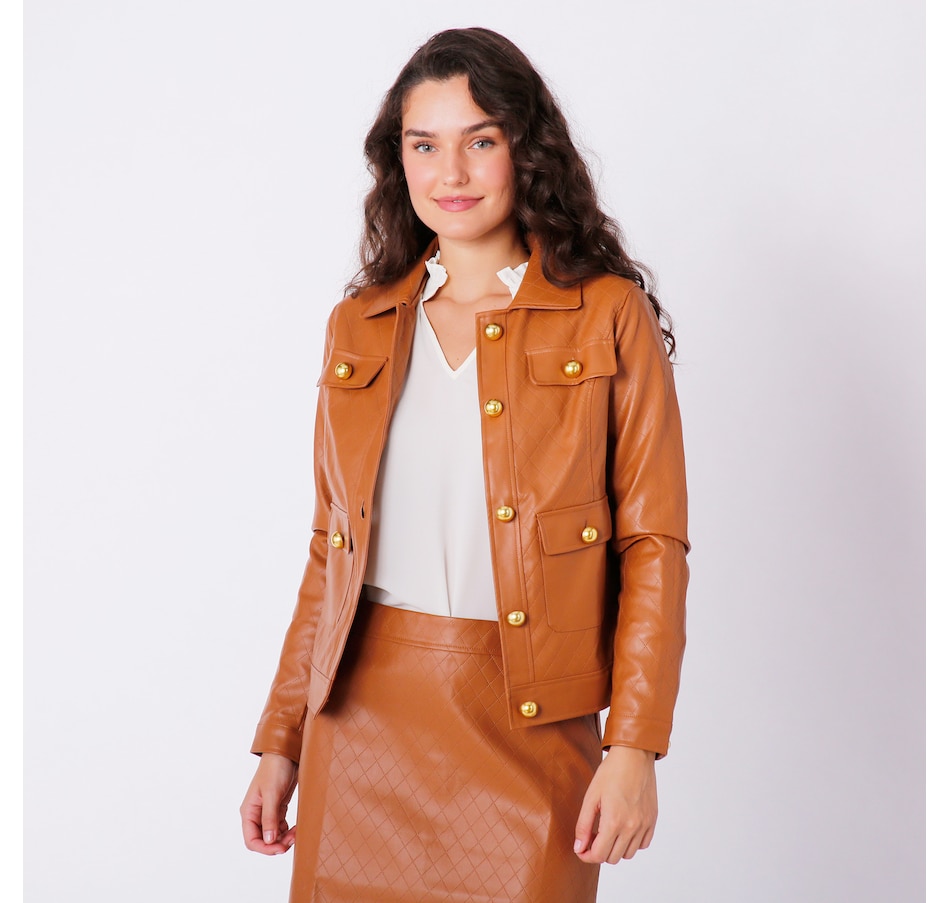 Isaac Mizrahi Quilted Faux Leather Jacket