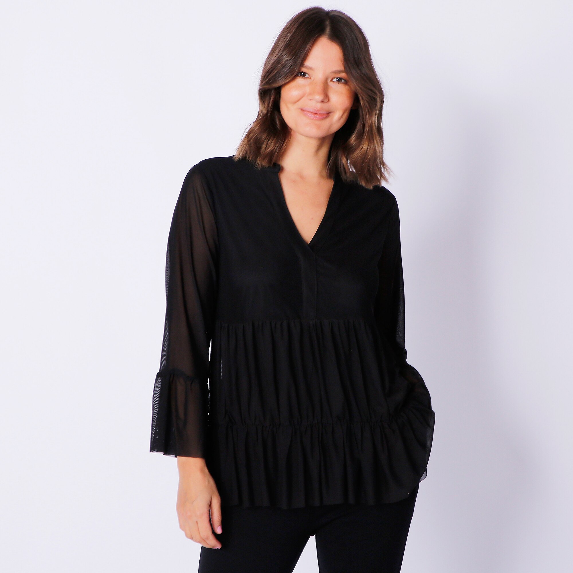 Isaac Mizrahi Tiered Mesh Midi Tunic - TSC.ca