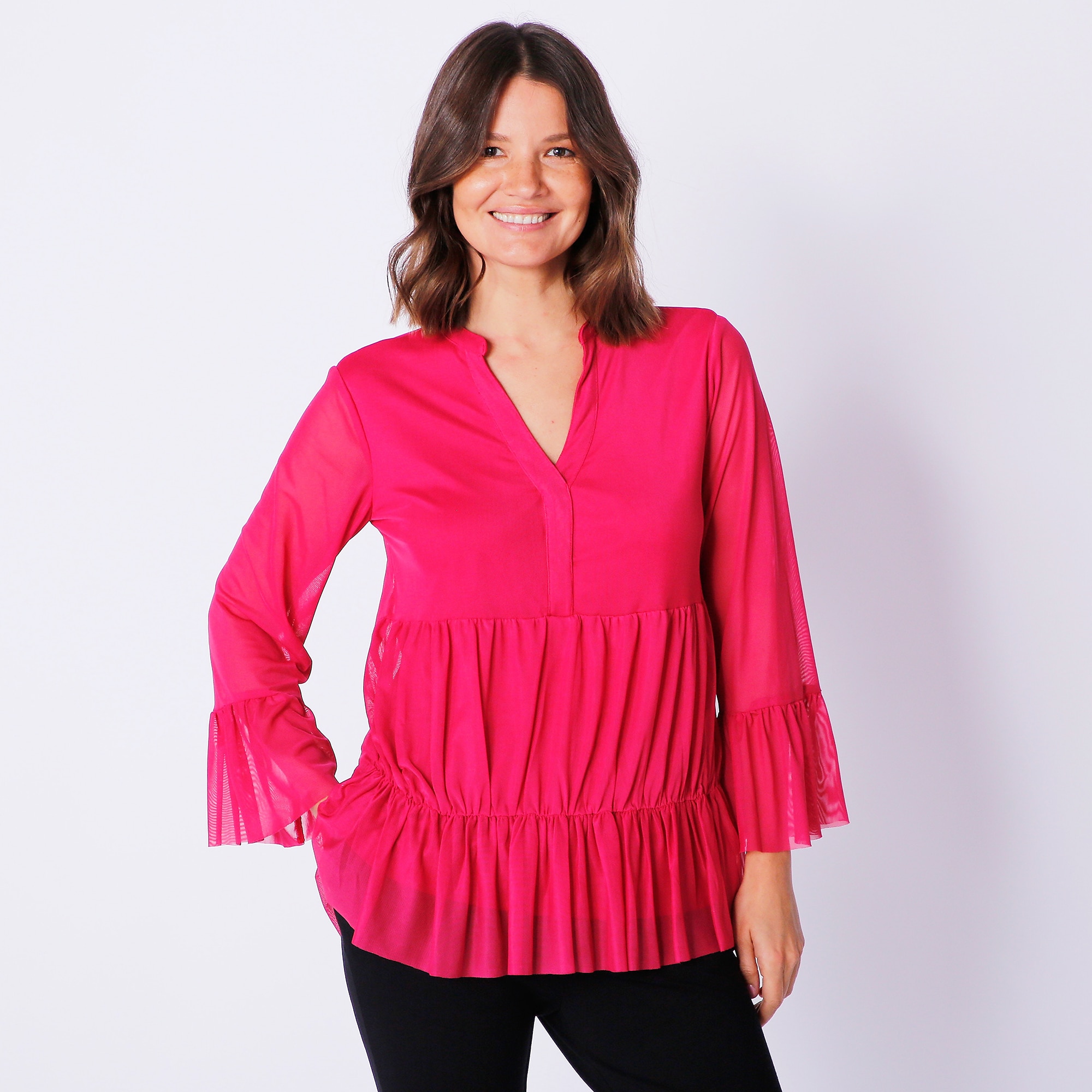Isaac Mizrahi Tiered Mesh Midi Tunic - TSC.ca