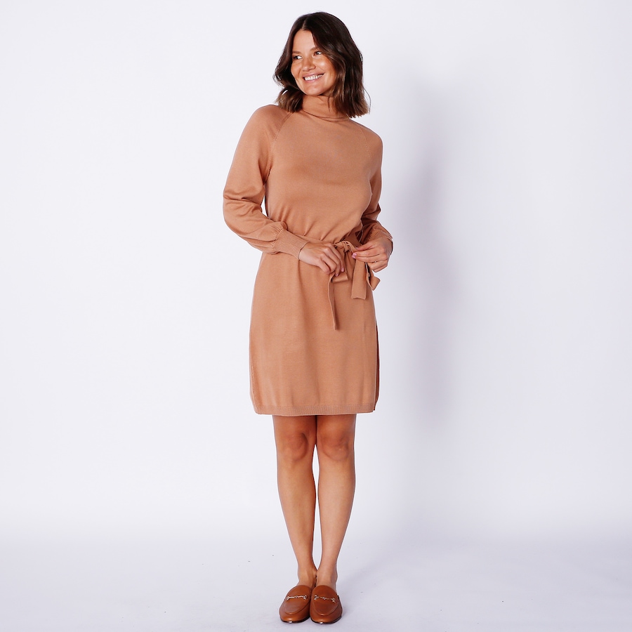 Image 240486_CML.jpg, Product 240-486 / Price $39.33, Isaac Mizrahi Tie Waist Turtleneck Sweater Dress from Isaac Mizrahi New York on TSC.ca's Fashion department