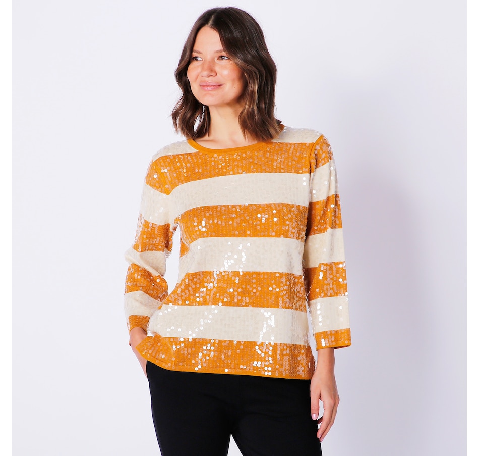 Women's Sequin Striped Sweaters