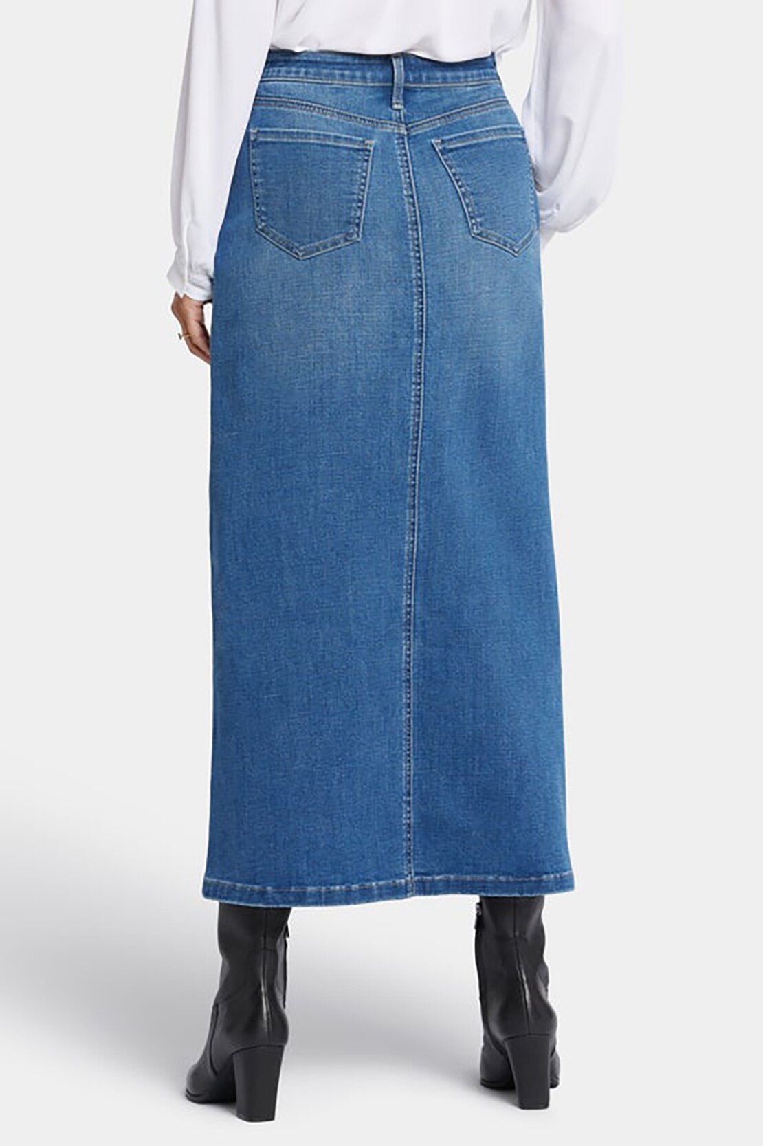 【NONCODE】Telly slit denim long skirt Slit Detailed Maxi Denim Skirt Blue | NA-KD