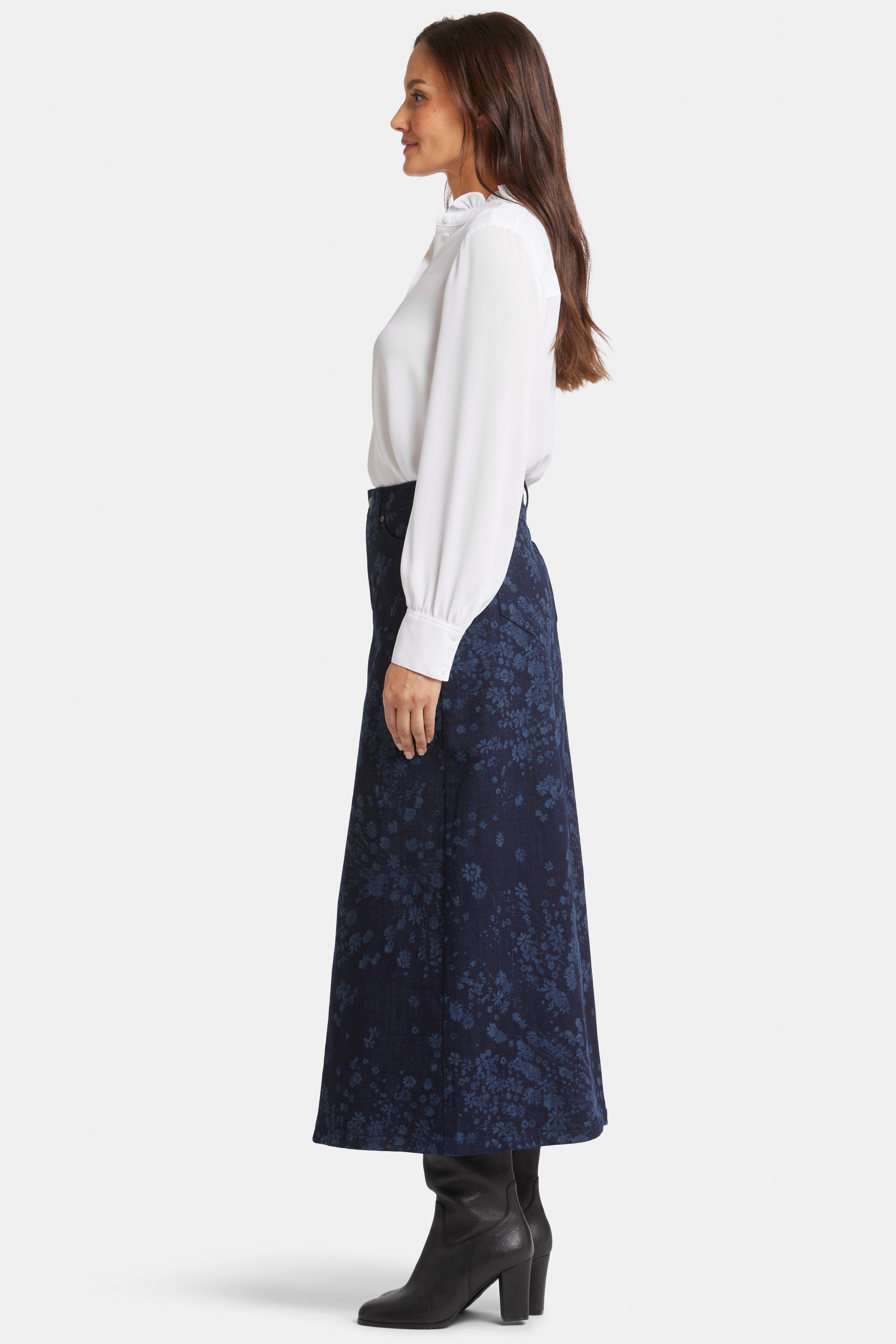 NYDJ Long Denim Skirt with Slit - TSC.ca