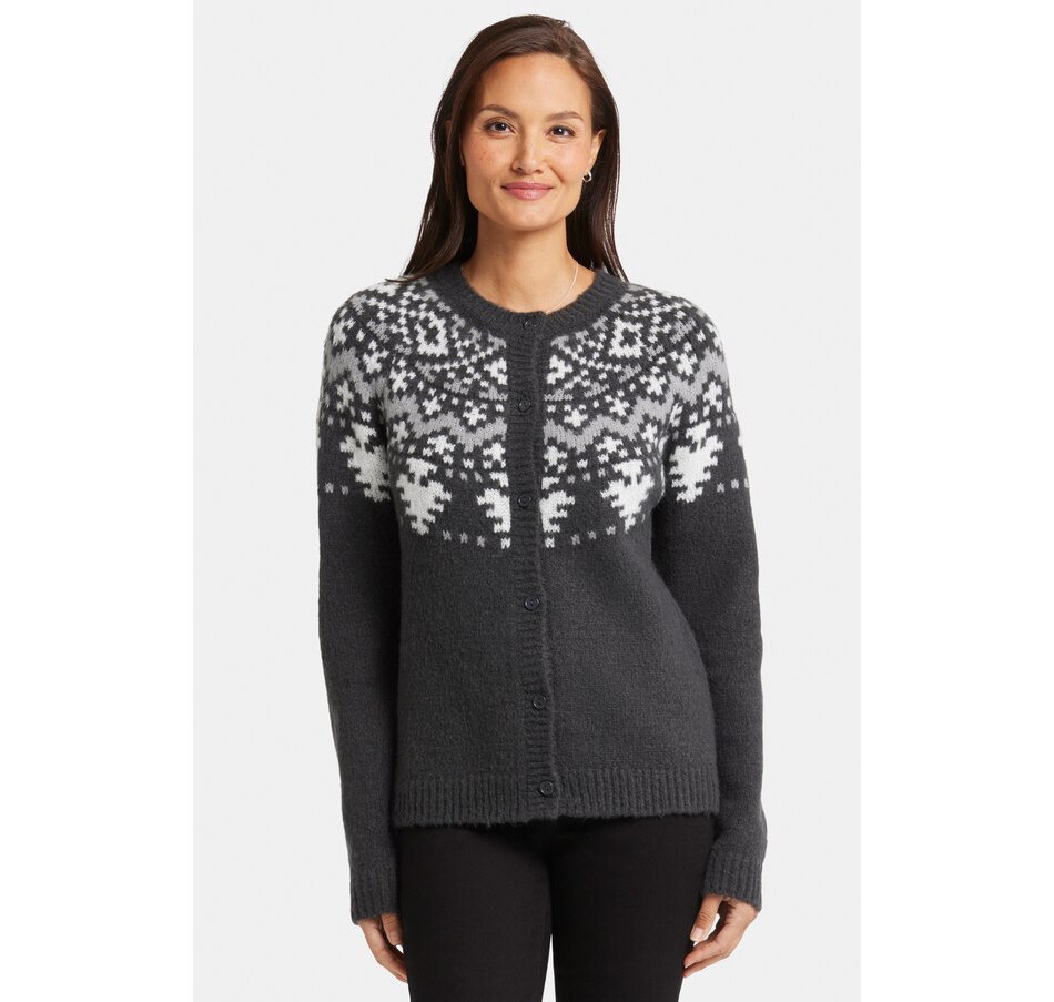 Image 240569_CHR.jpg, Product 240-569 / Price $39.33, NYDJ Fairisle Cardigan from NYDJ on TSC.ca's Fashion department