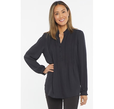 NYDJ Pleat Front Tunic Blouse