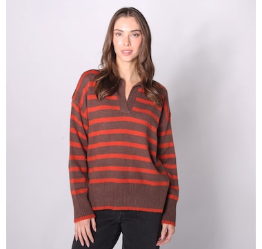 Compañía Fantástica Striped Collared Pullover