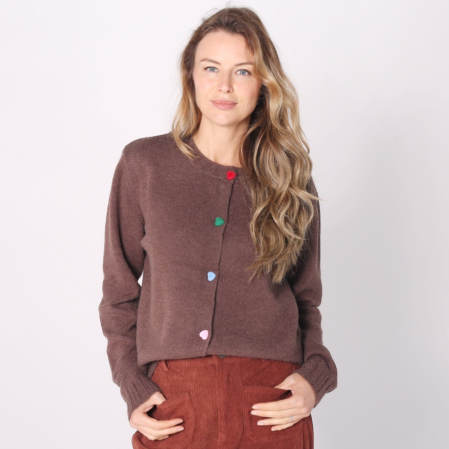 Image 240617_BRN.jpg, Product 240-617 / Price $86.33, Compañía Fantástica Novelty Button Cardigan from Compania Fantastica on TSC.ca's Fashion department