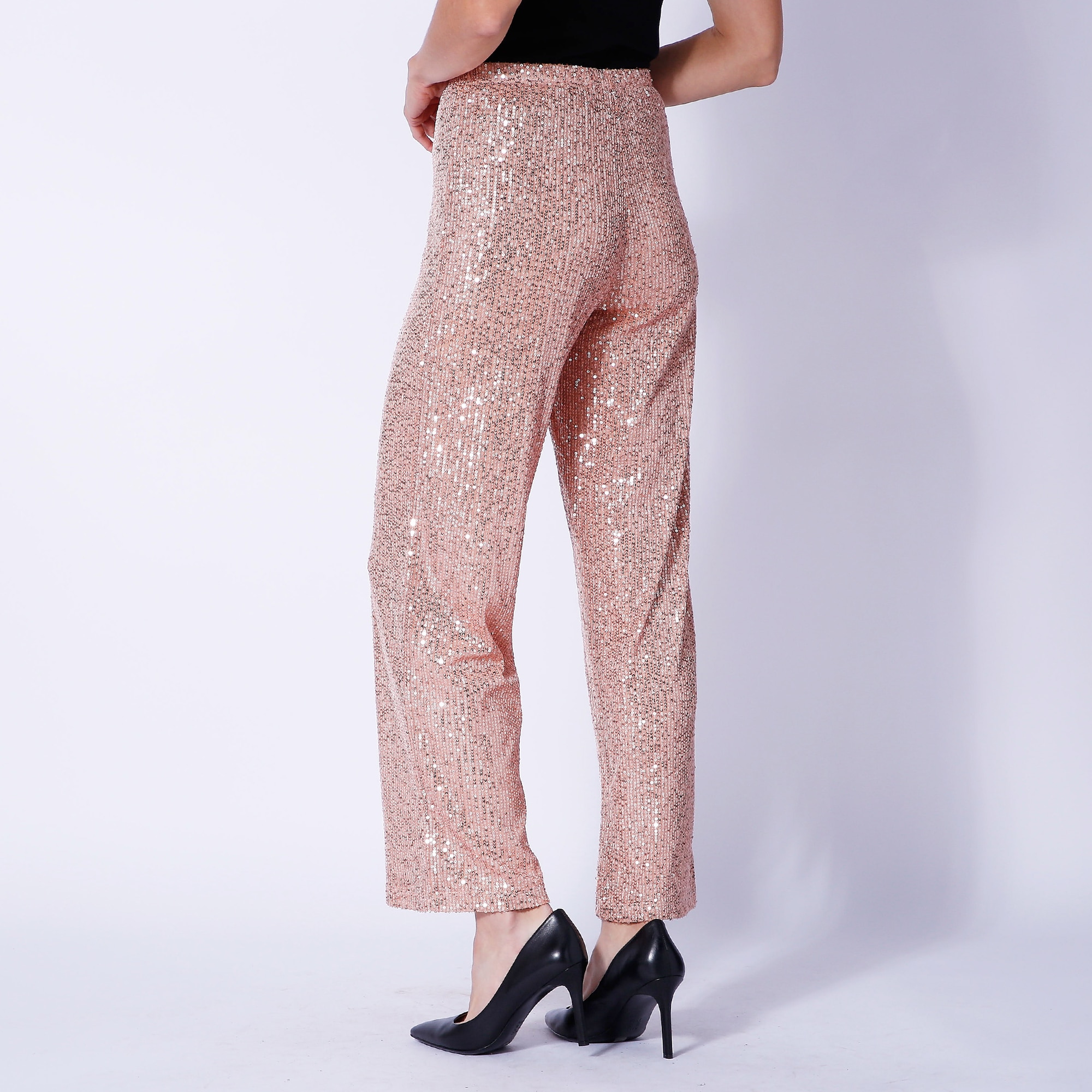 Matte Sequin Wide Leg Trousers