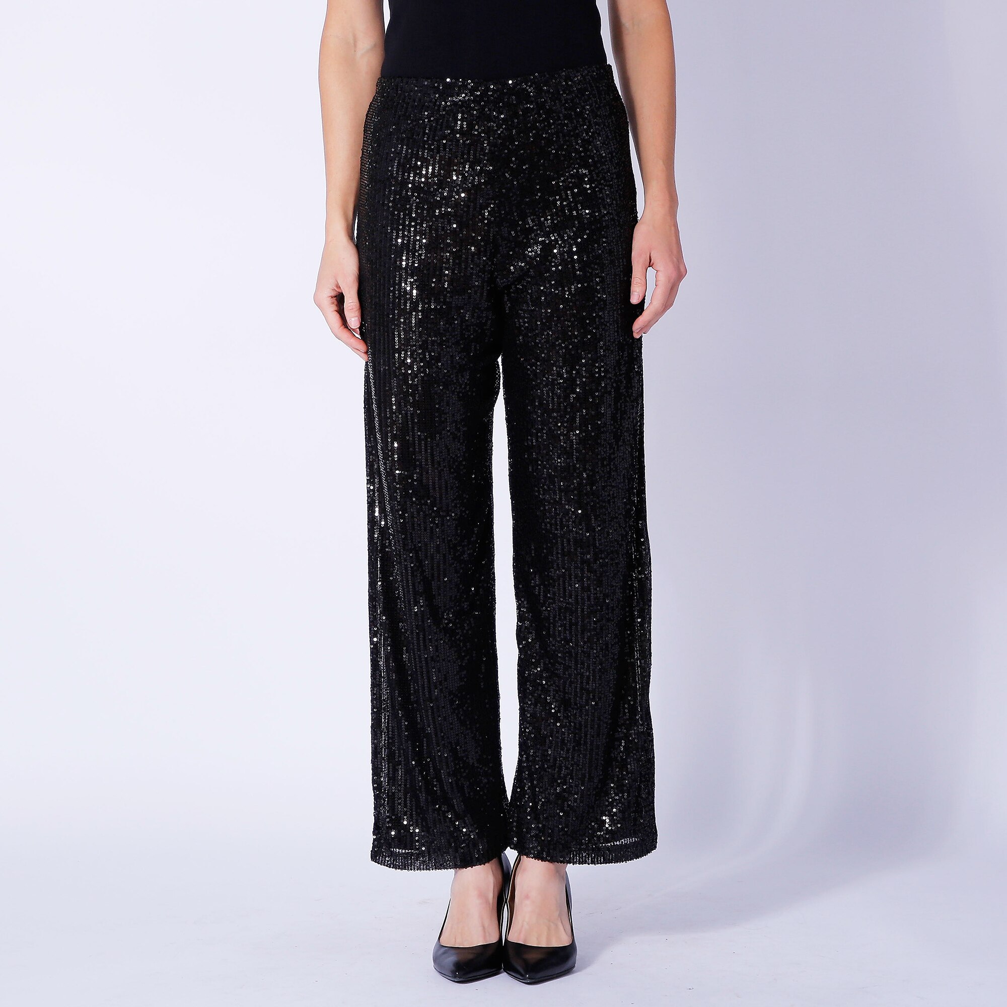 Isaac Mizrahi Sequin Wide Leg Trouser