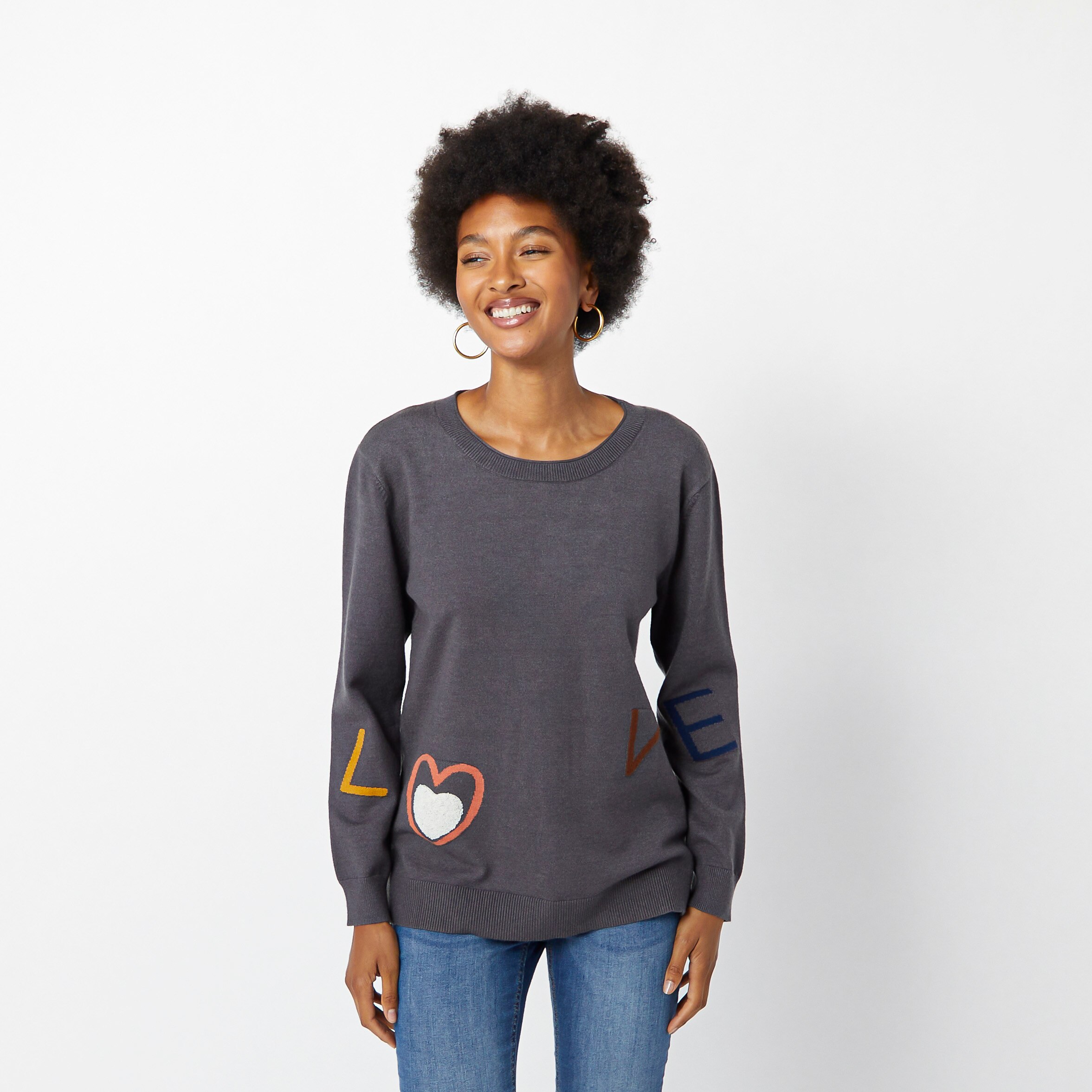 Heart elbow hot sale patch sweater