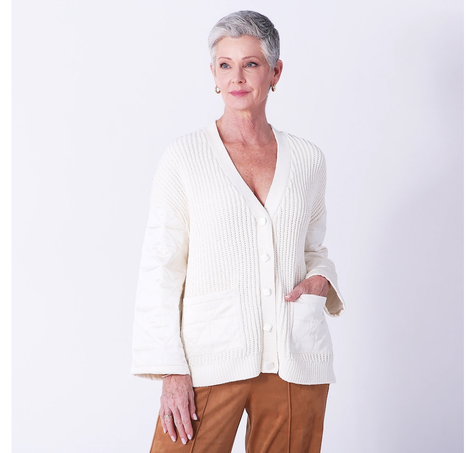 Image 240747_CFC.jpg, Product 240-747 / Price $49.33, Wynne Style Cozy Plush and Quilted Satin Cardigan Jacket from Wynnelayers on TSC.ca's Fashion department