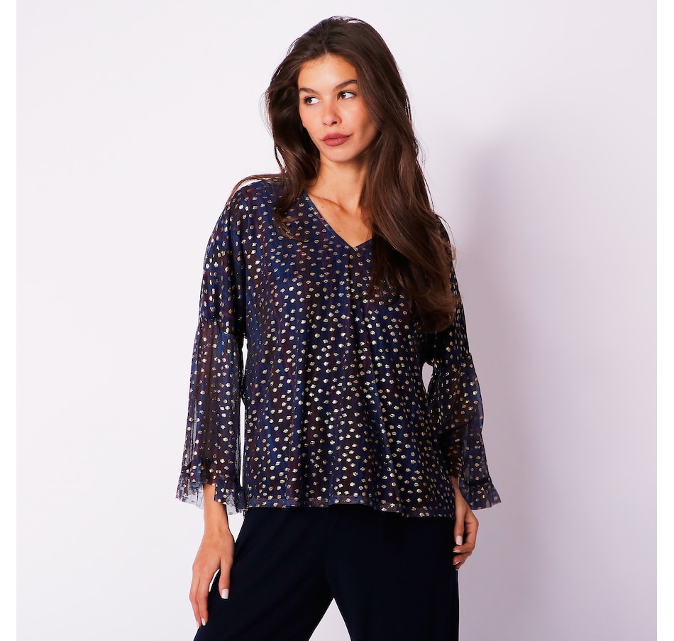 Clothing & Shoes - Tops - Shirts & Blouses - Parker & Rowe Mesh Print ...