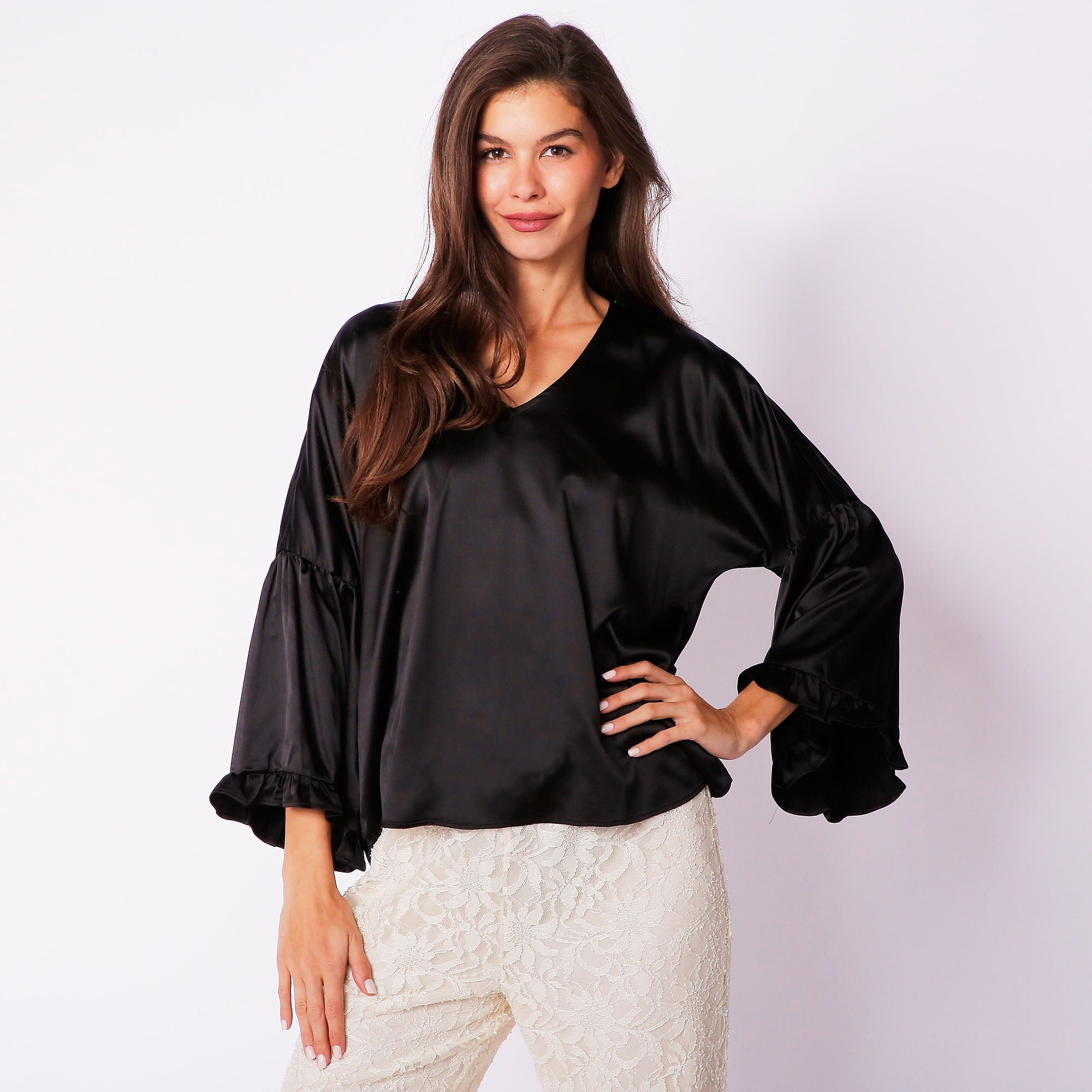 Parker & Rowe Charmeuse Bell Sleeve Blouse - TSC.ca