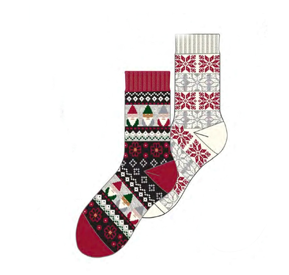 Image 240781_GNOME.jpg, Product 240-781 / Price $16.88, Hue My Favourite Christmas Fairisle Socks 2-Pack from HUE on TSC.ca's Fashion department
