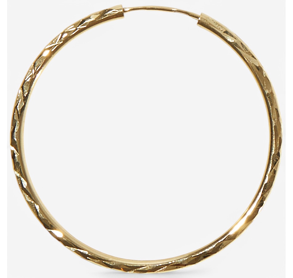 Image 240829_ALTMORE2.jpg, Product 240-829 / Price $139.99 - $549.99, TruGold 10K Yellow Gold Diamond Cut Sleeper Hoop Earrings from TruGold on TSC.ca's Jewellery department