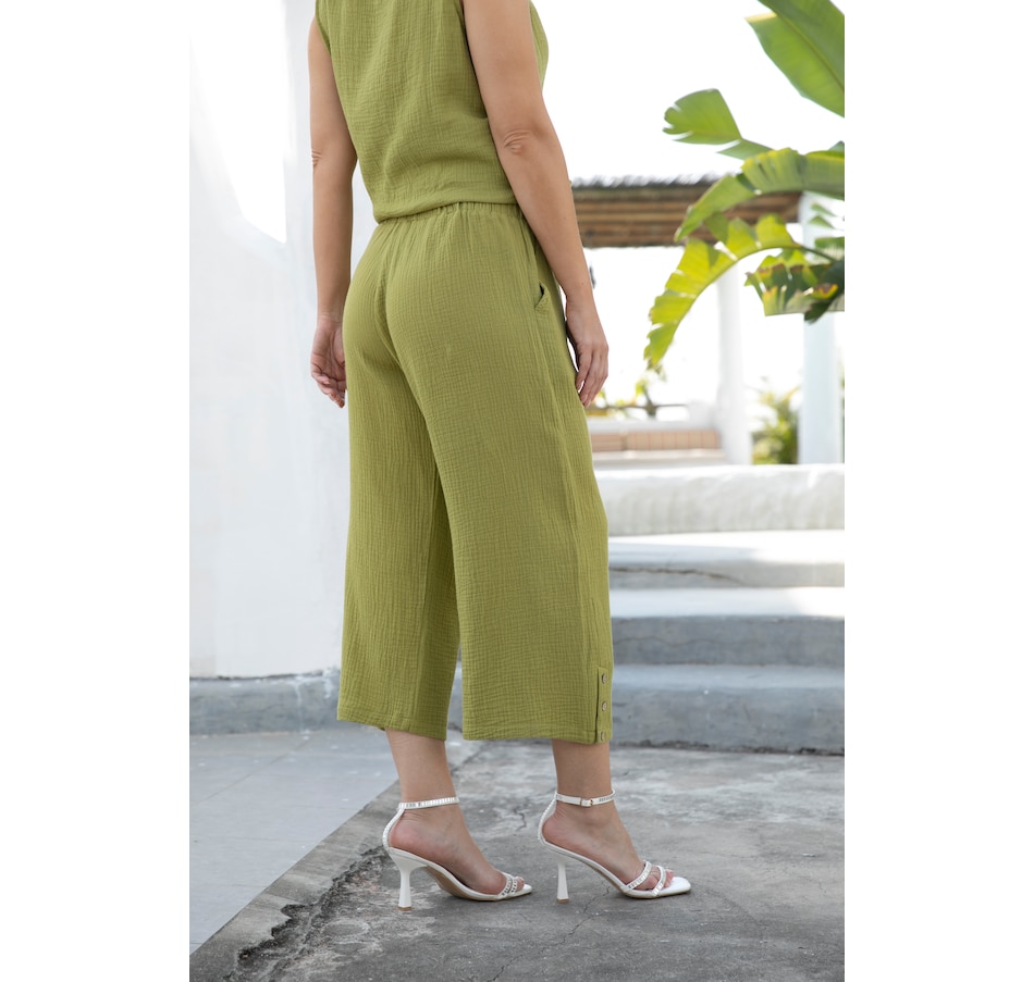 Image 240879_ALTMORE2.jpg, Product 240-879 / Price $19.33, Orange Fashion Village Crinkle Capri With Snap Detail from Orange Fashion Village on TSC.ca's Fashion department