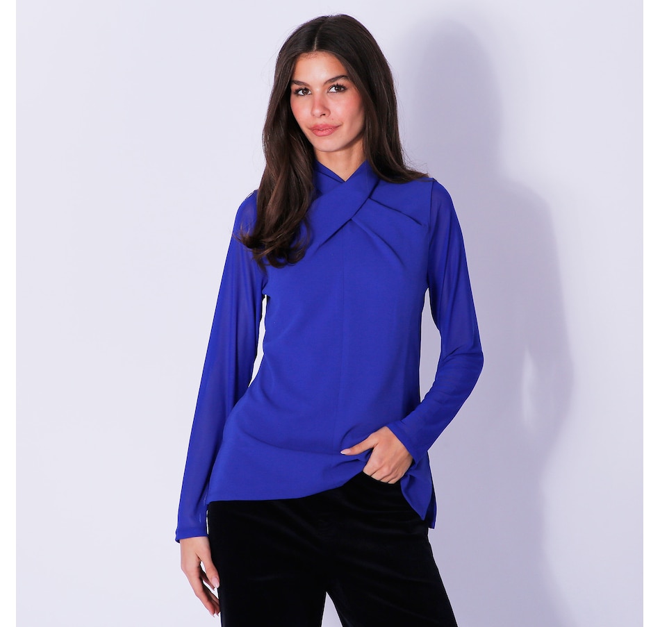 Clothing & Shoes - Tops - Shirts & Blouses - Diane Gilman Mock Neck Top ...