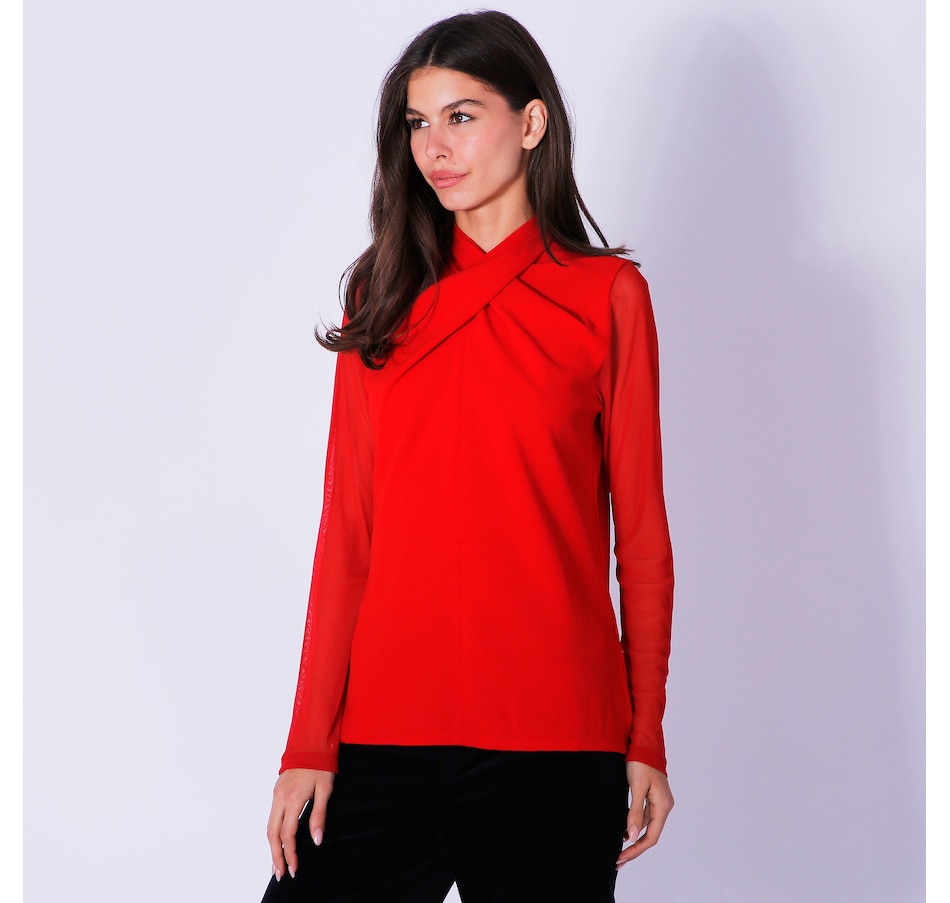 Image 240955_RED.jpg, Product 240-955 / Price $19.33, Diane Gilman Mock Neck Top from DG2 by Diane Gilman on TSC.ca's Fashion department