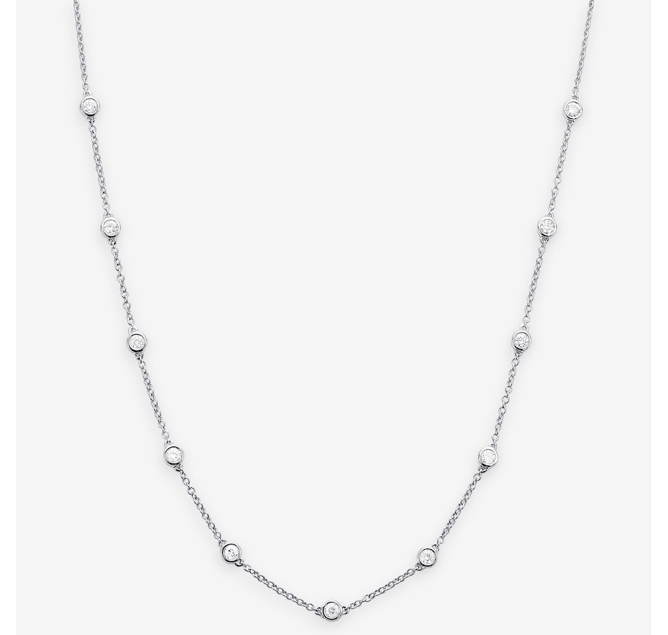 Image 241024_WG1CT.jpg, Product 241-024 / Price $999.99 - $2,799.99, 10K Gold Bezel Set Diamond Station Necklace from Diamond Show on TSC.ca's Jewellery department