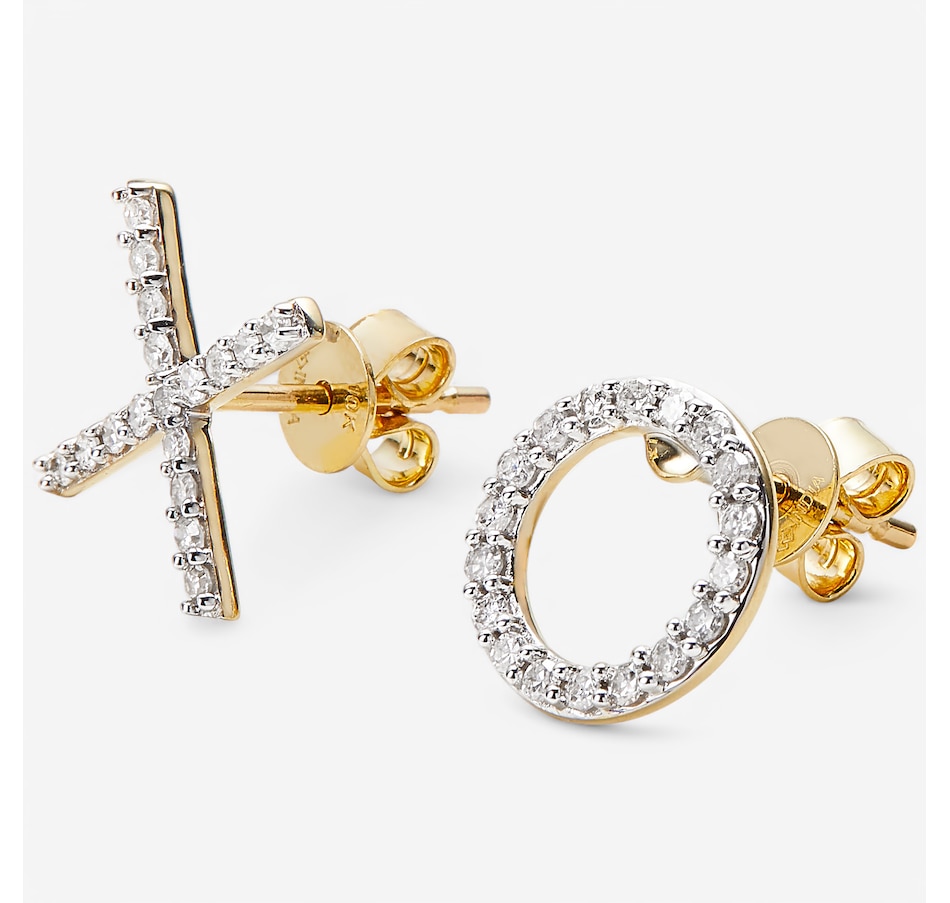 Image 241034_ALTMORE1.jpg, Product 241-034 / Price $349.88, 10K Gold 0.33ctw Diamond X & O Stud Earrings from Diamond Show on TSC.ca's Jewellery department