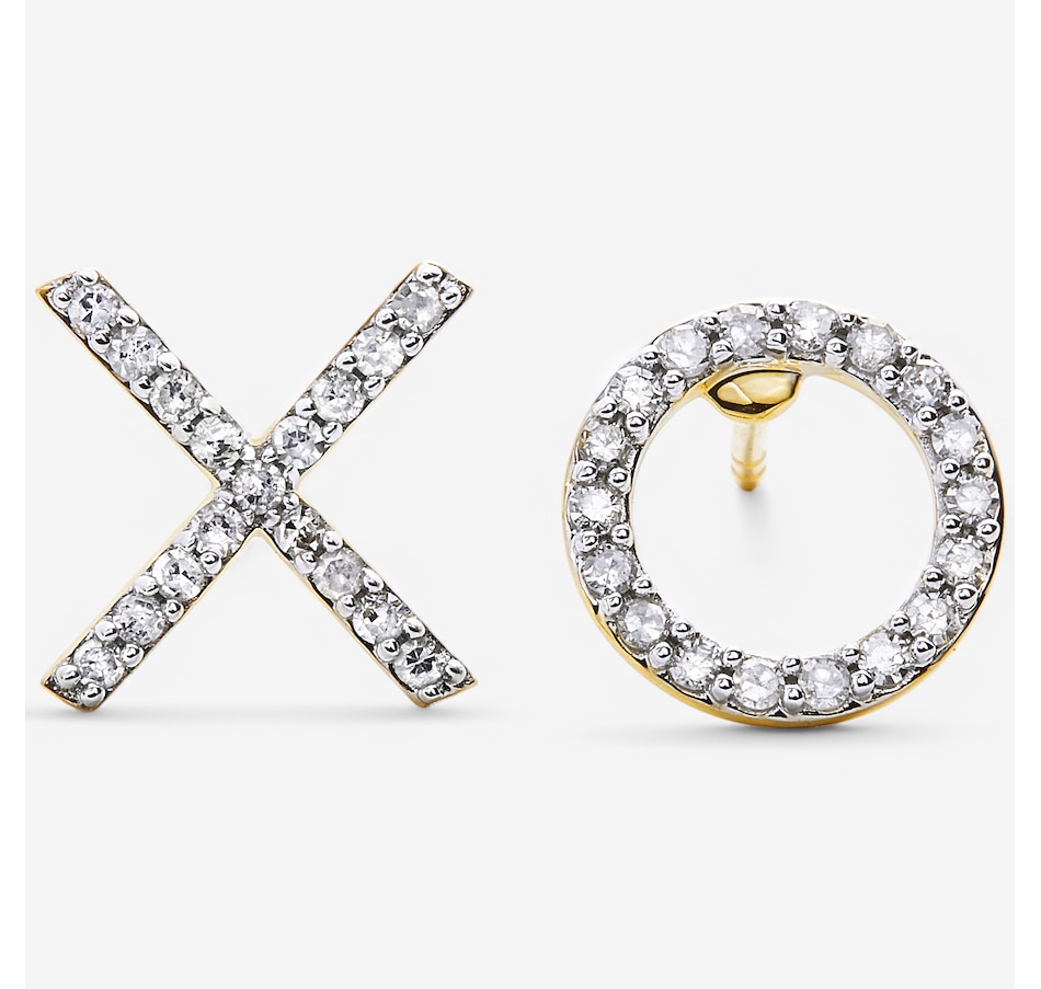Image 241034_YGL.jpg, Product 241-034 / Price $349.88, 10K Gold 0.33ctw Diamond X & O Stud Earrings from Diamond Show on TSC.ca's Jewellery department