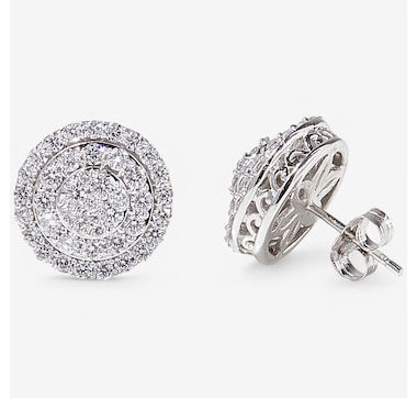 14K White Gold 1.42ctw Diamond Stud Earrings