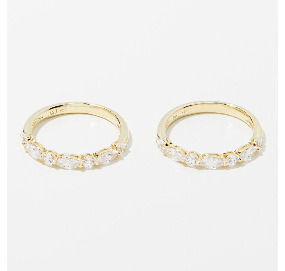 Image 241088_YGP.jpg, Product 241-088 / Price $119.99, Diamonelle Sterling Silver Diamonelle Multi Shape Bands (Set of 2) from Diamonelle on TSC.ca's Jewellery department
