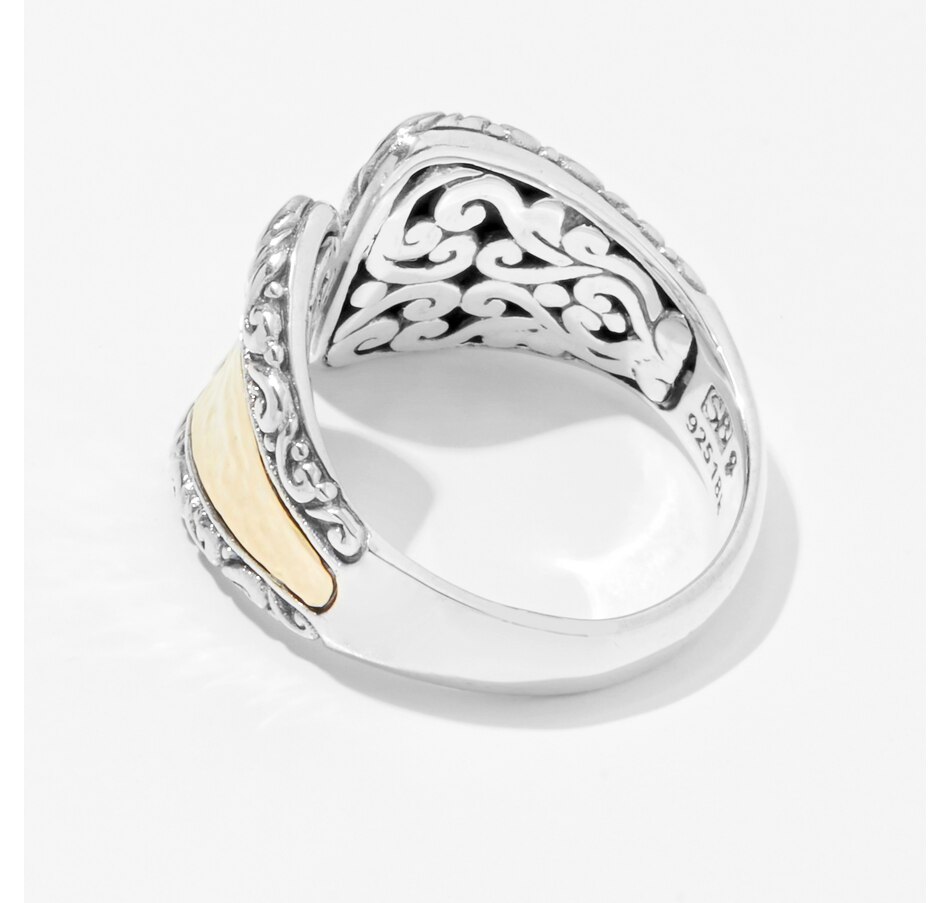 Samuel B. Collection Sterling Silver/18K Gold Hammered Gold Ring - TSC.ca