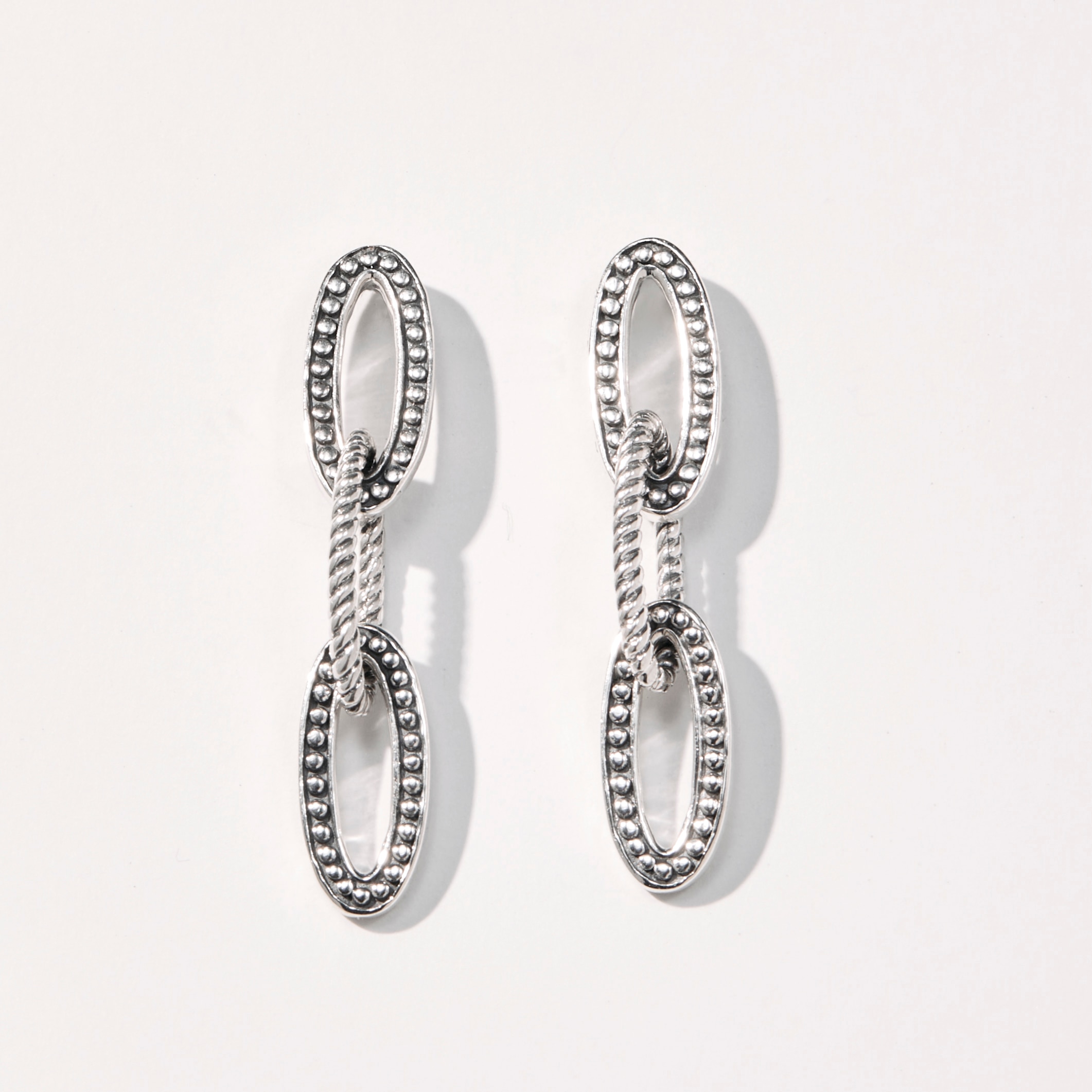 Jewellery - Earrings - Samuel B. Collection Sterling Silver Oval Link ...