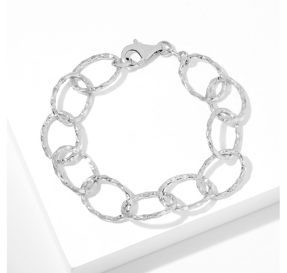 Image 241157.jpg, Product 241-157 / Price $69.33, Silver Gallery Sterling Silver Rhodium Plate Glitter Cable Bracelet from Silver Gallery on TSC.ca's Jewellery department