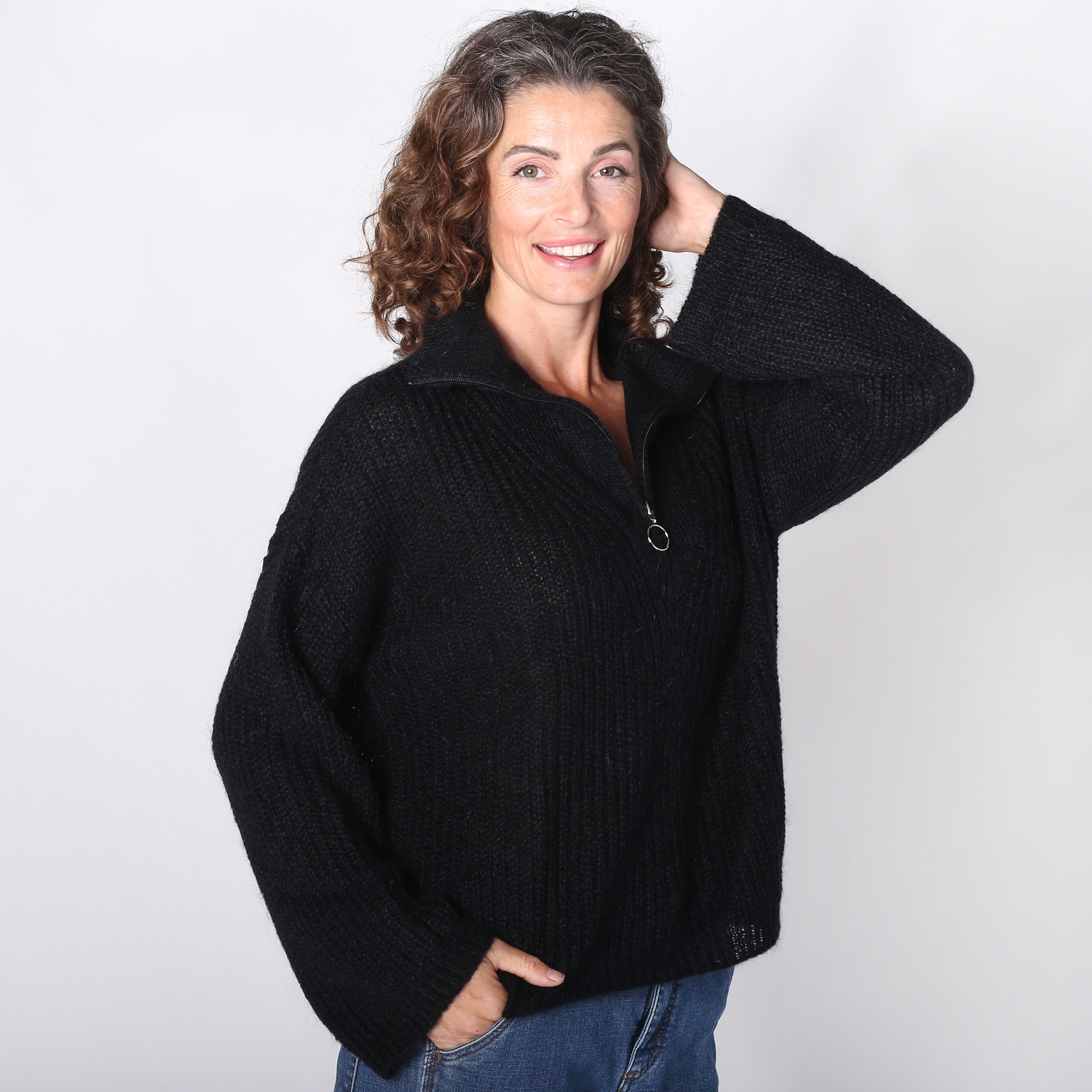 Bellina Zip Collar Pullover Sweater - TSC.ca