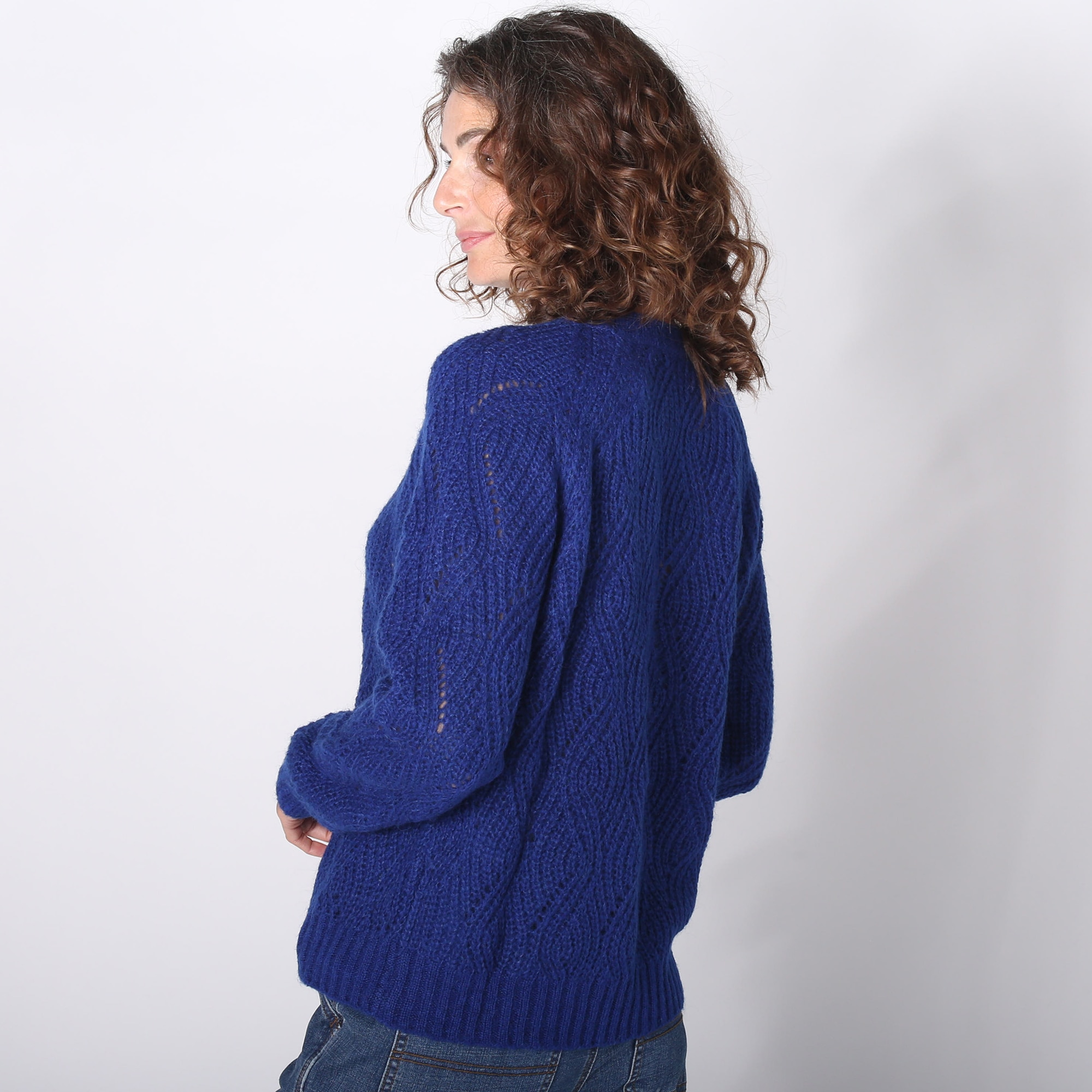 Blue pullover sweater sales