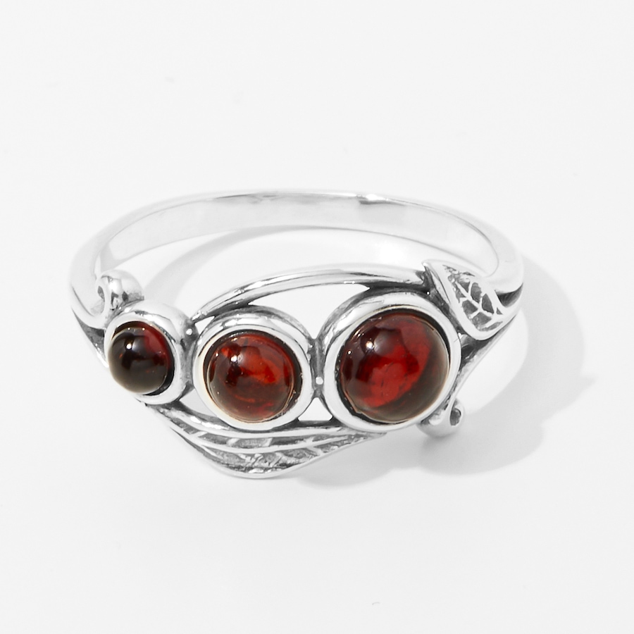 Image 241312_CHY.jpg, Product 241-312 / Price $29.33, Amber Extraordinaire Sterling Silver 3 Stone Amber Ring from Amber Extraordinaire on TSC.ca's Jewellery department