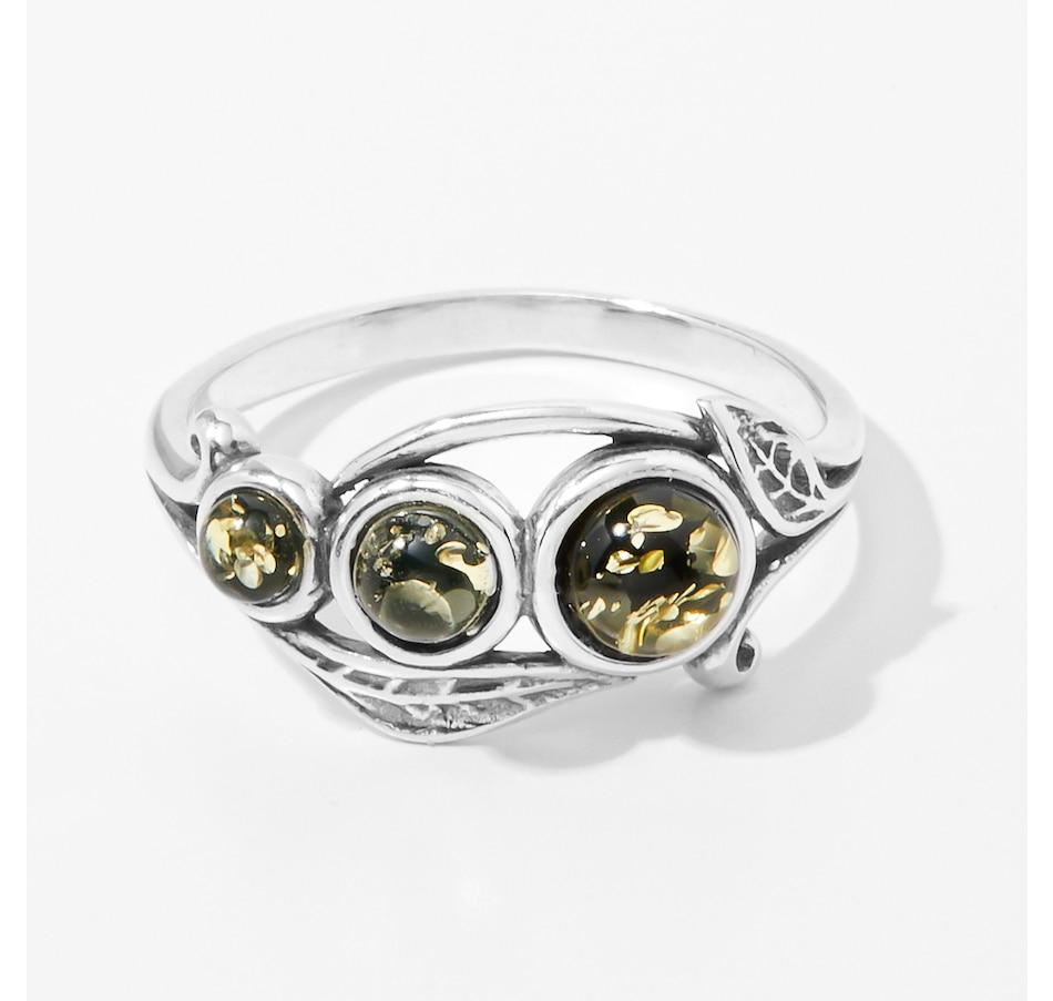 STERLING SILVER RING WITH AMBER Montreal jewelry designer - Élysée Jewelry  - Bijouterie Élysée