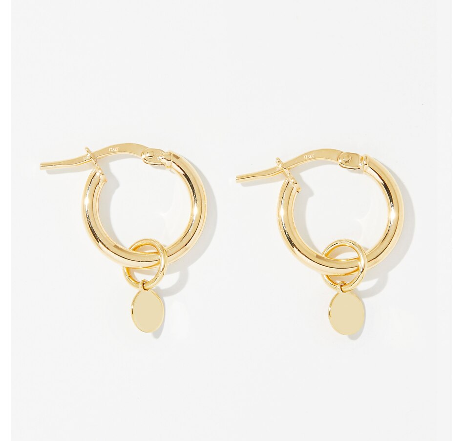 Image 241344_DISC.jpg, Product 241-344 / Price $99.88, TruGold 10K Yellow Gold Charm Hoop Earrings from TruGold on TSC.ca's Jewellery department
