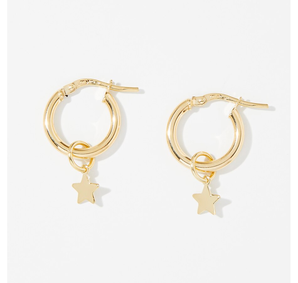 Image 241344_SAR.jpg, Product 241-344 / Price $99.88, TruGold 10K Yellow Gold Charm Hoop Earrings from TruGold on TSC.ca's Jewellery department