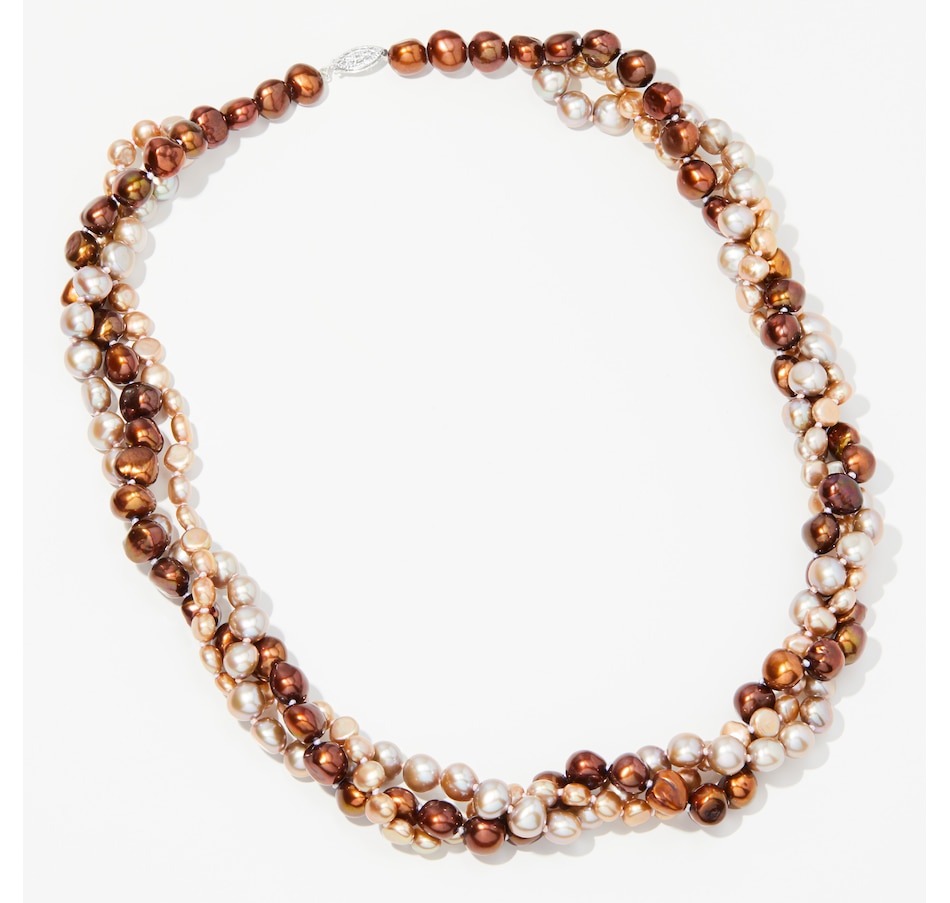 Image 241425.jpg, Product 241-425 / Price $219.99, Roz Kwan Jewellery Collection Sterling Silver 24" Champagne Golden, Mocha And Chocolate Pearl Necklace from Roz Kwan Jewellery Collection on TSC.ca's Jewellery department
