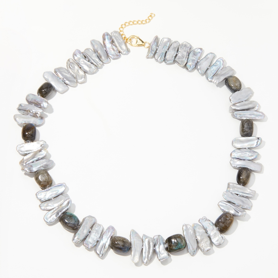 Image 241429.jpg, Product 241-429 / Price $139.88, Roz Kwan Jewellery Collection Sterling Silver Labradorite And Silver Keshi Freshwater Pearl Necklace from Roz Kwan Jewellery Collection on TSC.ca's Jewellery department