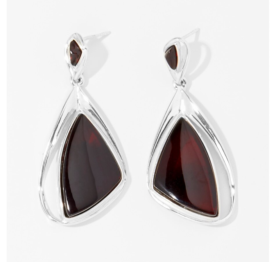 Cherry Amber Triangle Studs Cherry Amber Triangle Studs