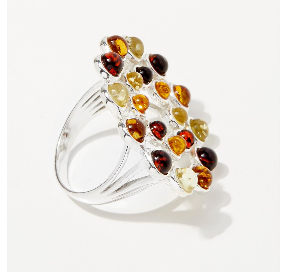 Image 241438_ALTMORE1.jpg, Product 241-438 / Price $99.99, Amber Extraordinaire Sterling Silver Double Circle Amber Ring from Amber Extraordinaire on TSC.ca's Jewellery department